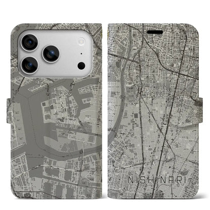 【西成（大阪府）】地図柄iPhoneケース（手帳タイプ）