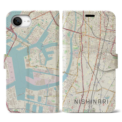 【西成（大阪府）】地図柄iPhoneケース（手帳タイプ）