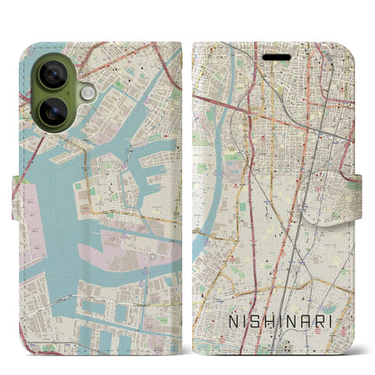 【西成（大阪府）】地図柄iPhoneケース（手帳タイプ）