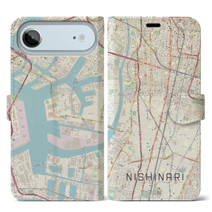 【西成（大阪府）】地図柄iPhoneケース（手帳タイプ）