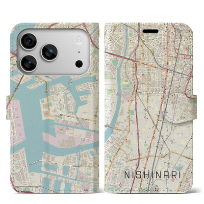 【西成（大阪府）】地図柄iPhoneケース（手帳タイプ）