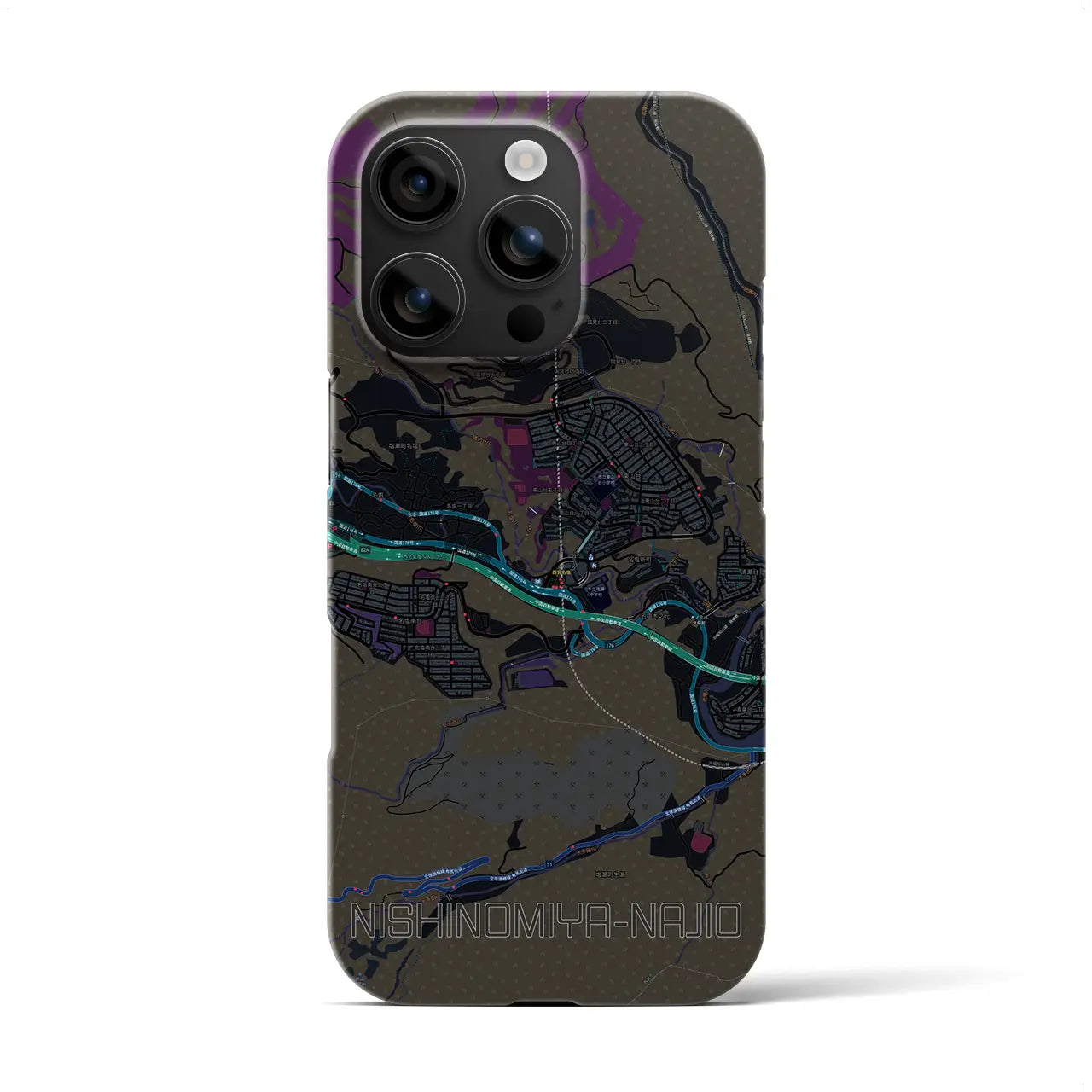 【西宮名塩（兵庫県）】地図柄iPhoneケース（バックカバータイプ）