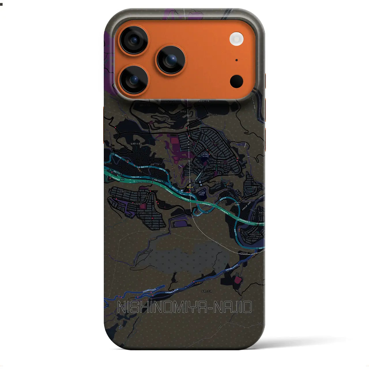 【西宮名塩（兵庫県）】地図柄iPhoneケース（バックカバータイプ）