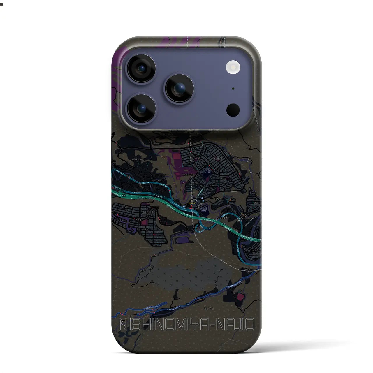 【西宮名塩（兵庫県）】地図柄iPhoneケース（バックカバータイプ）