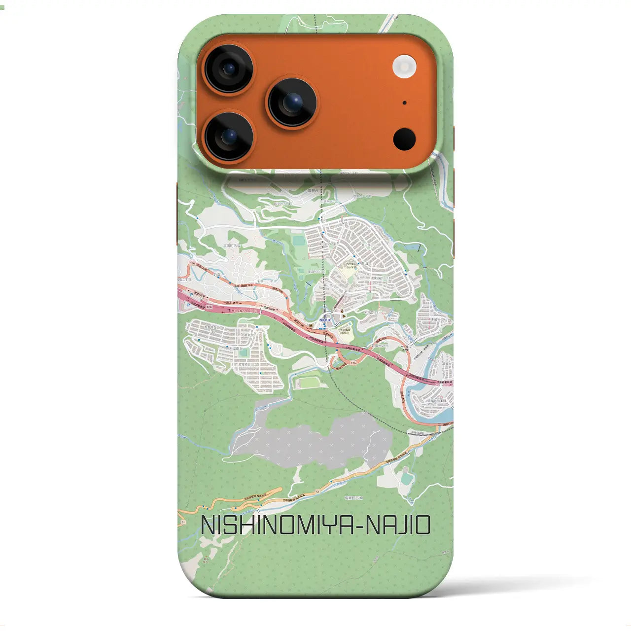 【西宮名塩（兵庫県）】地図柄iPhoneケース（バックカバータイプ）ナチュラル・iPhone 17 Pro Max 用