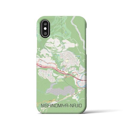 【西宮名塩（兵庫県）】地図柄iPhoneケース（バックカバータイプ）