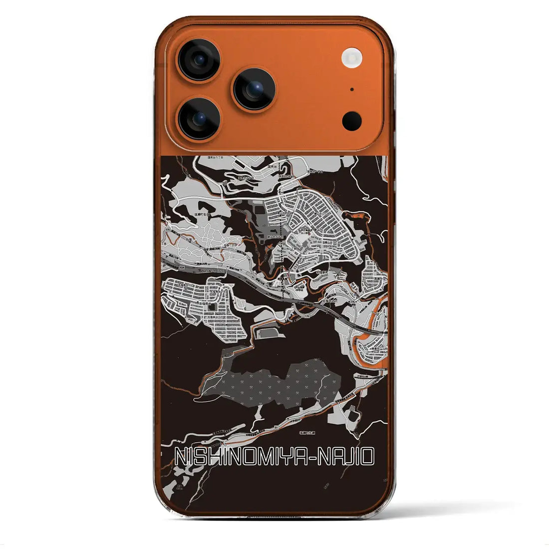 【西宮名塩(兵庫県)】地図柄iPhoneケース(クリアタイプ)