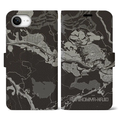 【西宮名塩（兵庫県）】地図柄iPhoneケース（手帳タイプ）