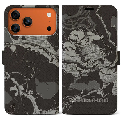 【西宮名塩（兵庫県）】地図柄iPhoneケース（手帳タイプ）