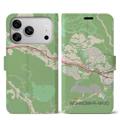 【西宮名塩（兵庫県）】地図柄iPhoneケース（手帳タイプ）