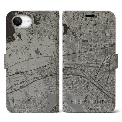 【西宮（兵庫県）】地図柄iPhoneケース（手帳タイプ）