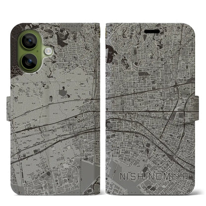 【西宮（兵庫県）】地図柄iPhoneケース（手帳タイプ）
