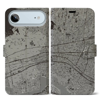 【西宮（兵庫県）】地図柄iPhoneケース（手帳タイプ）