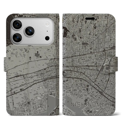 【西宮（兵庫県）】地図柄iPhoneケース（手帳タイプ）