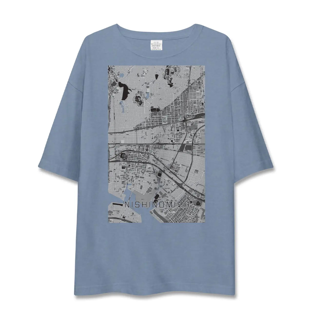 【西宮（兵庫県）】地図柄ビッグシルエットTシャツ