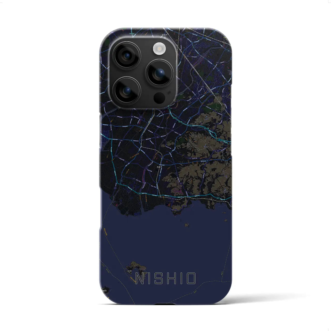 【西尾2（愛知県）】地図柄iPhoneケース（バックカバータイプ）