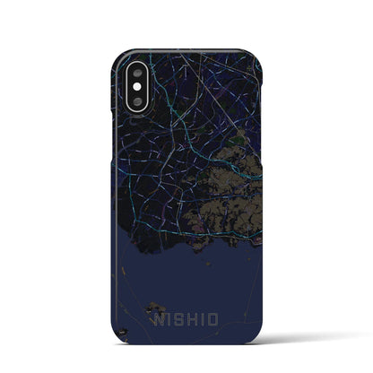 【西尾2（愛知県）】地図柄iPhoneケース（バックカバータイプ）