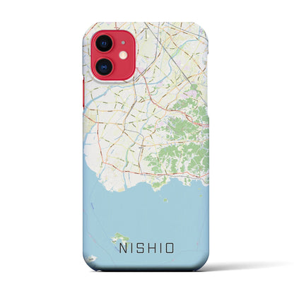 【西尾2（愛知県）】地図柄iPhoneケース（バックカバータイプ）