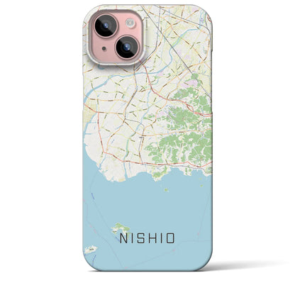 【西尾2（愛知県）】地図柄iPhoneケース（バックカバータイプ）