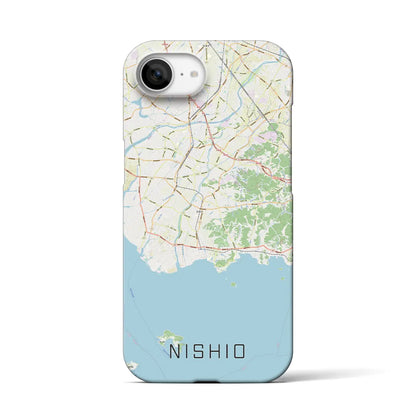【西尾2（愛知県）】地図柄iPhoneケース（バックカバータイプ）