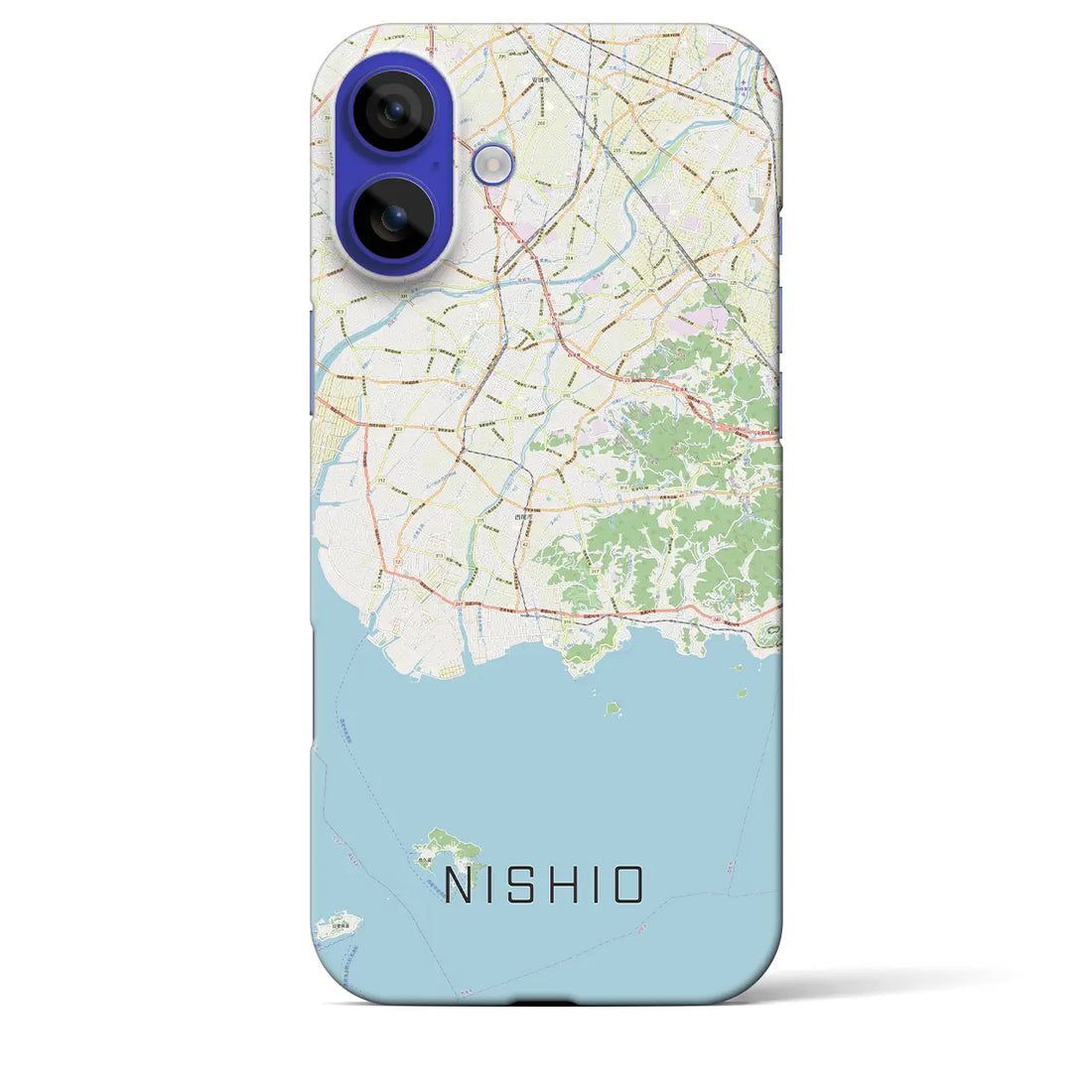 【西尾2(愛知県)】地図柄iPhoneケース(バックカバータイプ)ナチュラル・iPhone 16 Pro Max 用