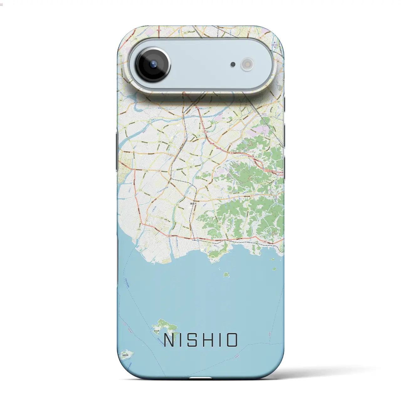 【西尾2（愛知県）】地図柄iPhoneケース（バックカバータイプ）