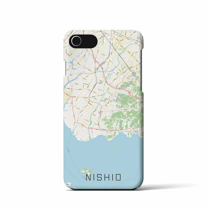 【西尾2（愛知県）】地図柄iPhoneケース（バックカバータイプ）