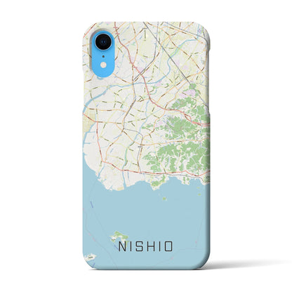【西尾2（愛知県）】地図柄iPhoneケース（バックカバータイプ）
