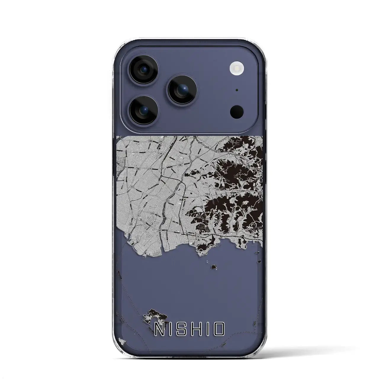 【西尾2（愛知県）】地図柄iPhoneケース（クリアタイプ）
