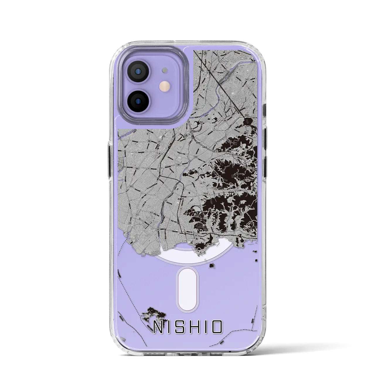 【西尾2（愛知県）】地図柄iPhoneケース（MagSafeタイプ）