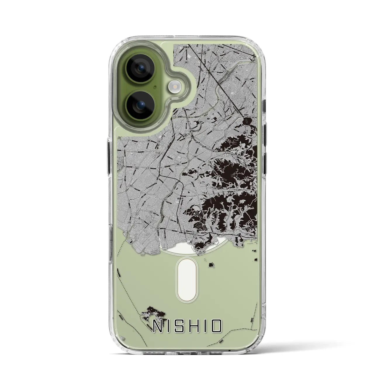 【西尾2（愛知県）】地図柄iPhoneケース（MagSafeタイプ）