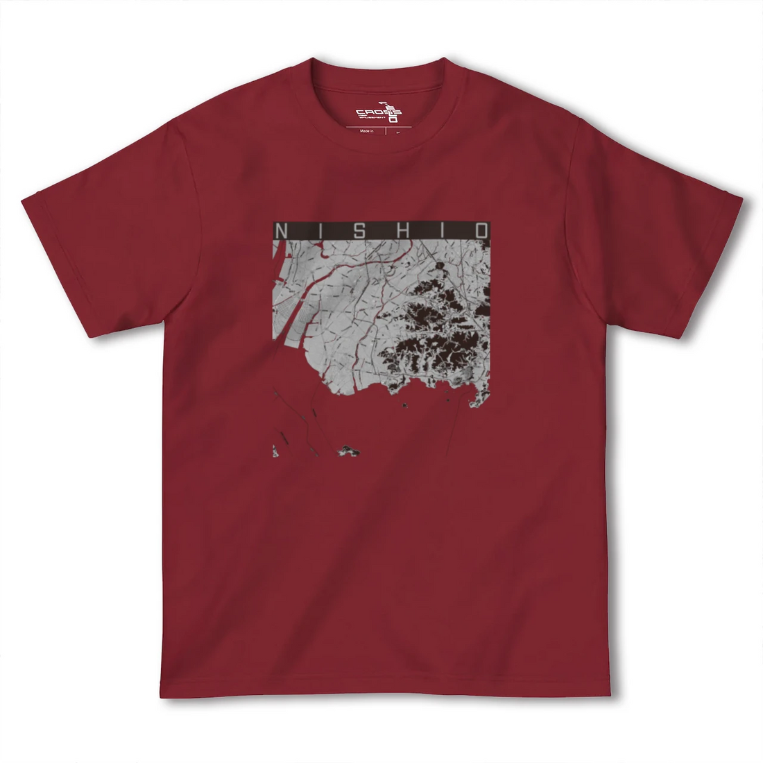 【西尾2(愛知県)】地図柄ヘビーウェイトTシャツ