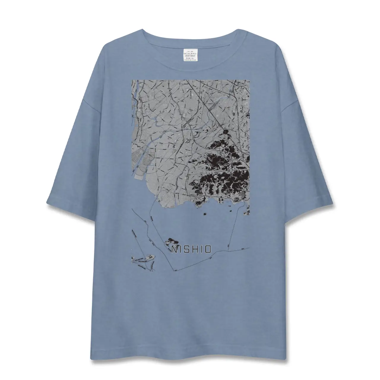 【西尾2（愛知県）】地図柄ビッグシルエットTシャツ
