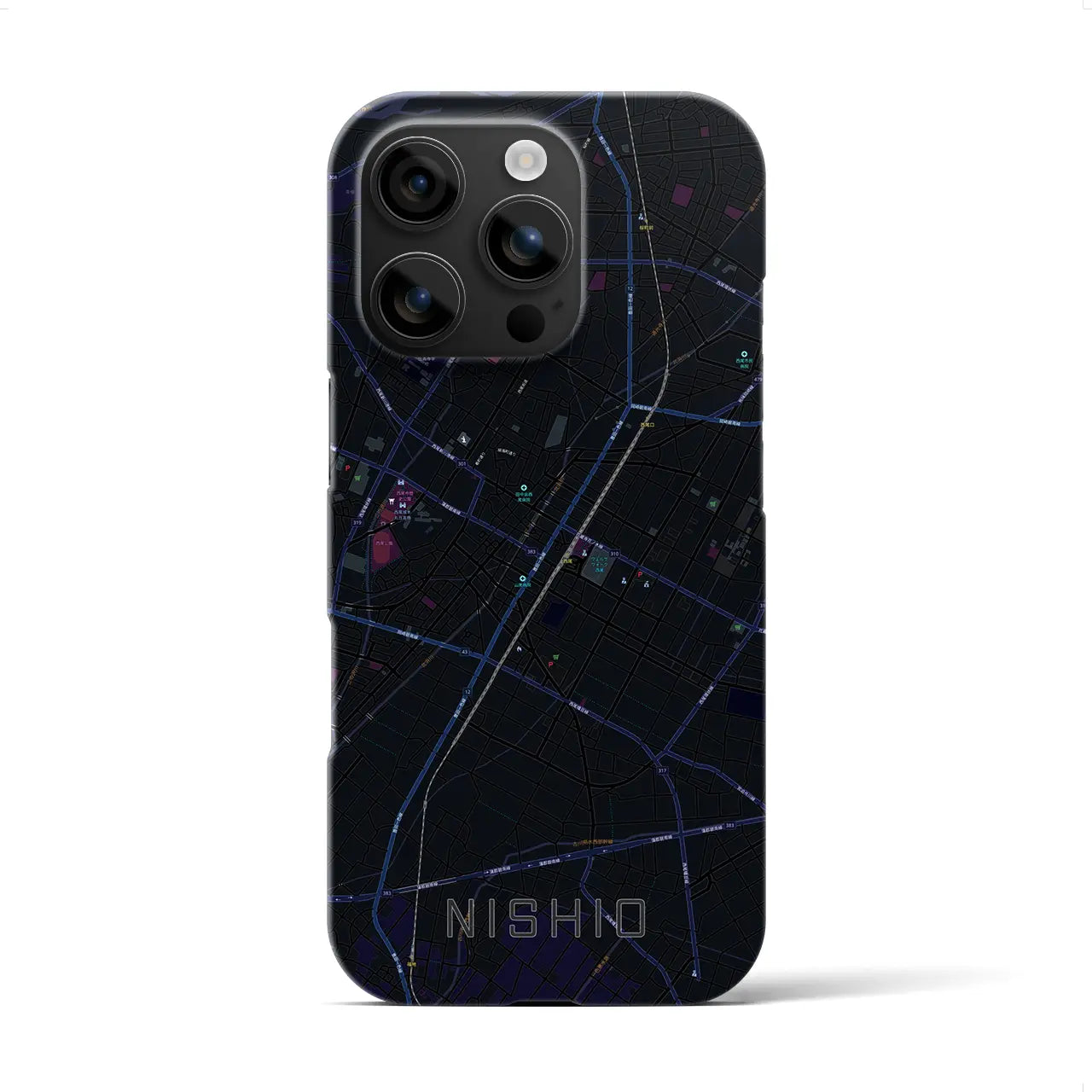 【西尾（愛知県）】地図柄iPhoneケース（バックカバータイプ）