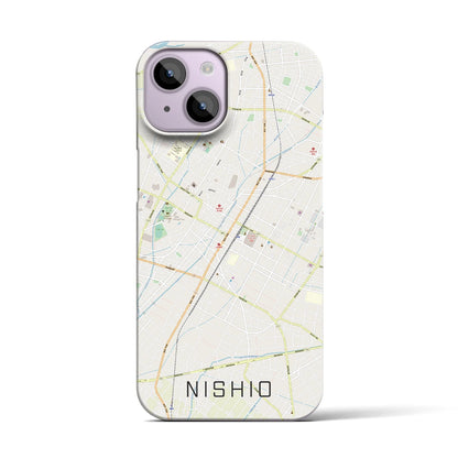 【西尾（愛知県）】地図柄iPhoneケース（バックカバータイプ）
