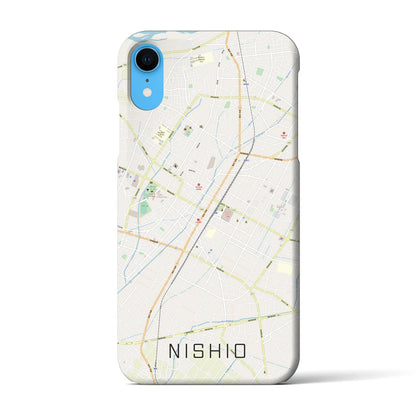 【西尾（愛知県）】地図柄iPhoneケース（バックカバータイプ）