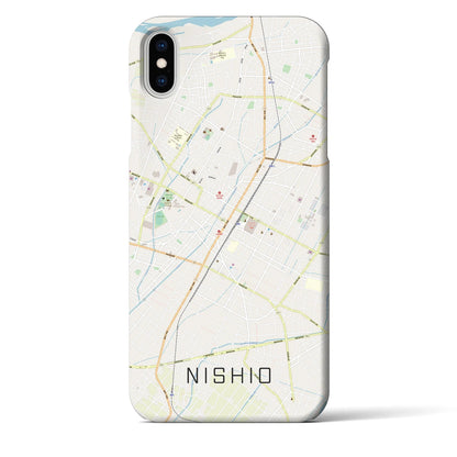 【西尾（愛知県）】地図柄iPhoneケース（バックカバータイプ）