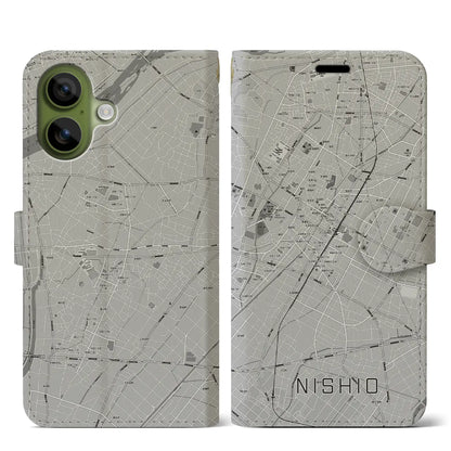 【西尾（愛知県）】地図柄iPhoneケース（手帳タイプ）