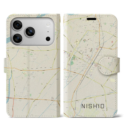 【西尾（愛知県）】地図柄iPhoneケース（手帳タイプ）