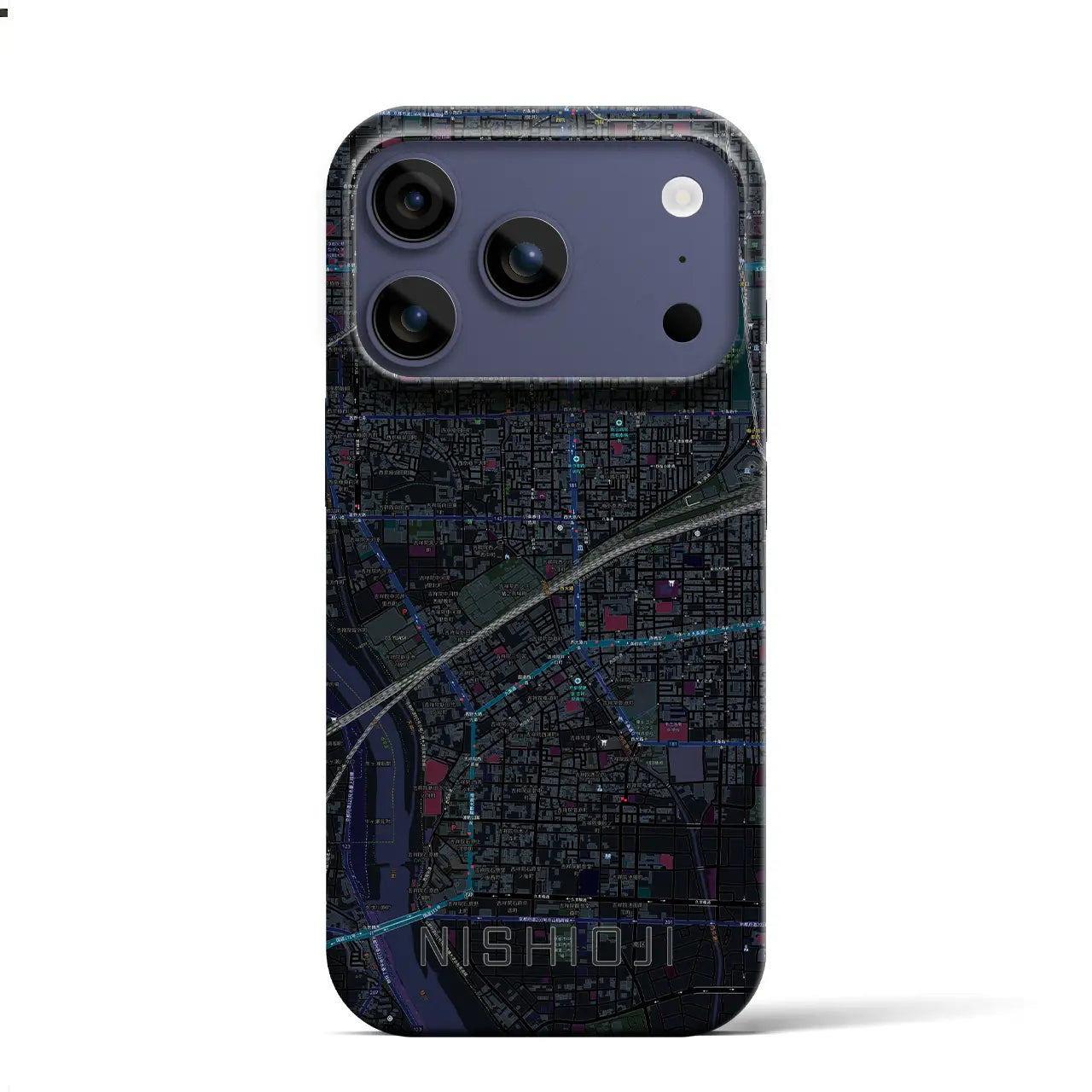 【西大路（京都府）】地図柄iPhoneケース（バックカバータイプ）