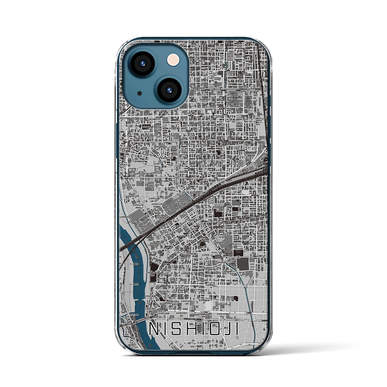 【西大路（京都府）】地図柄iPhoneケース（クリアタイプ）