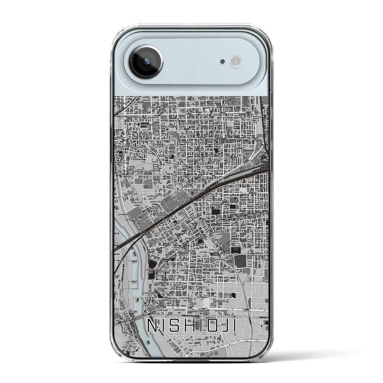 【西大路（京都府）】地図柄iPhoneケース（クリアタイプ）