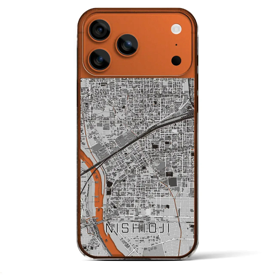 【西大路（京都府）】地図柄iPhoneケース（クリアタイプ）