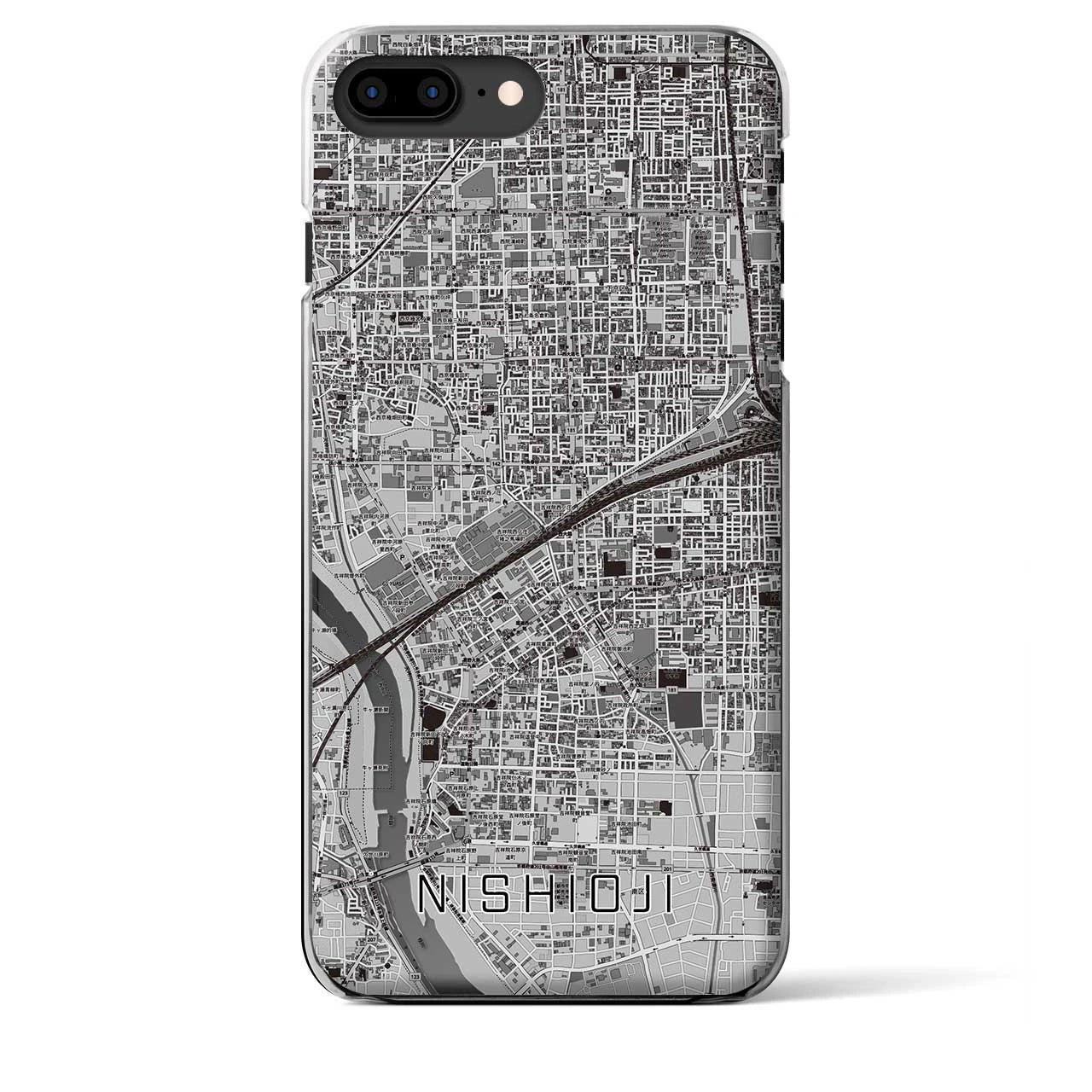 【西大路（京都府）】地図柄iPhoneケース（クリアタイプ）
