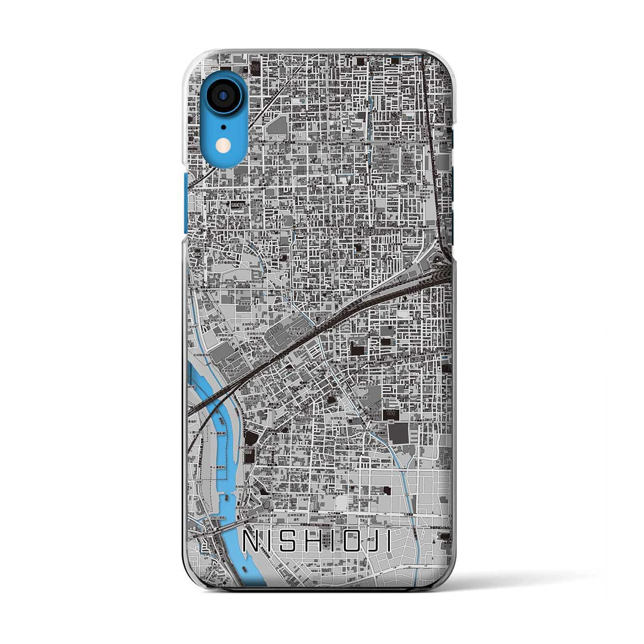 【西大路（京都府）】地図柄iPhoneケース（クリアタイプ）