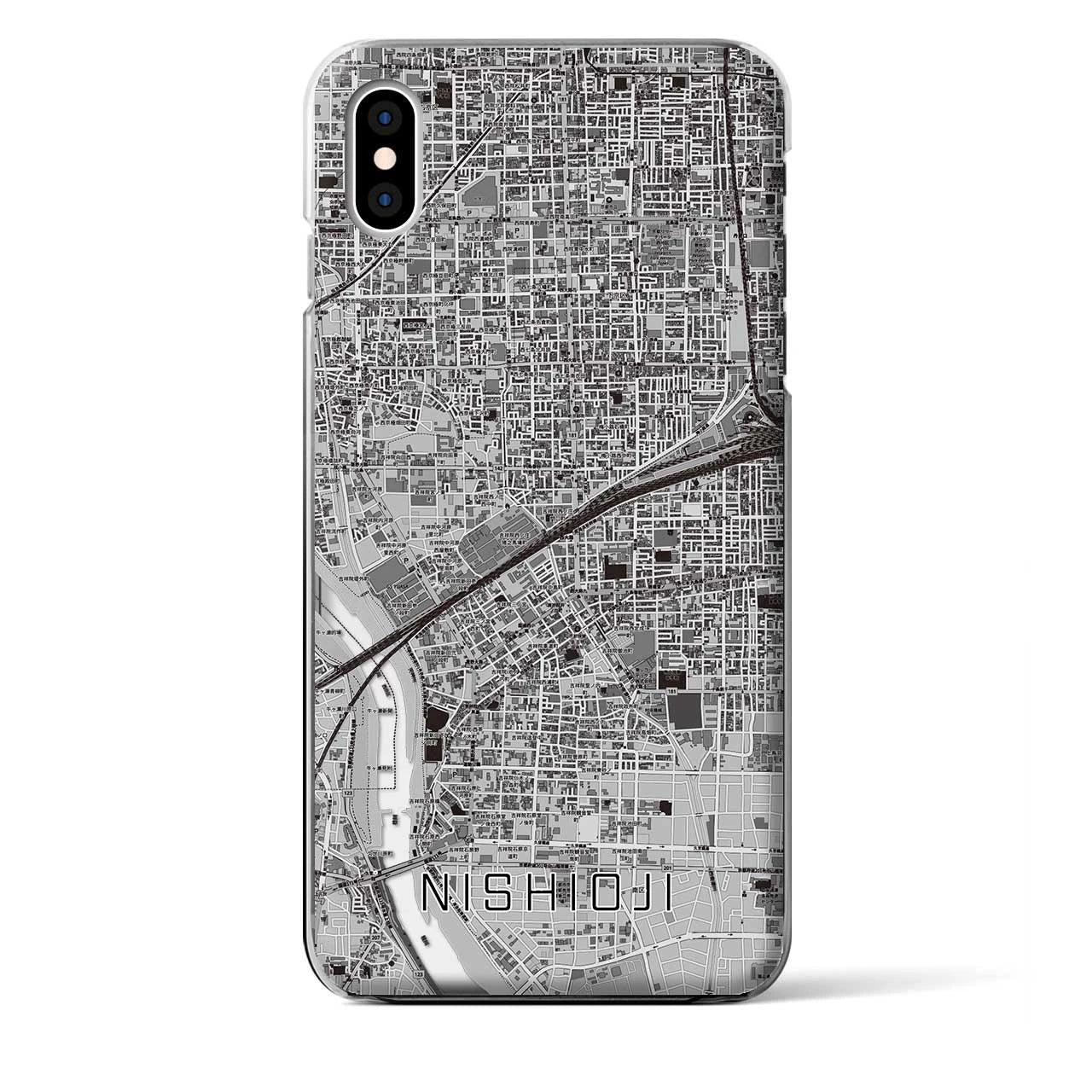【西大路（京都府）】地図柄iPhoneケース（クリアタイプ）