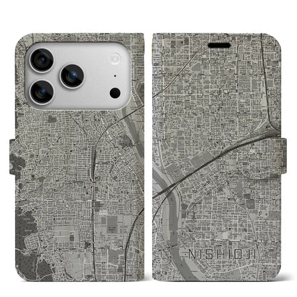 【西大路（京都府）】地図柄iPhoneケース（手帳タイプ）