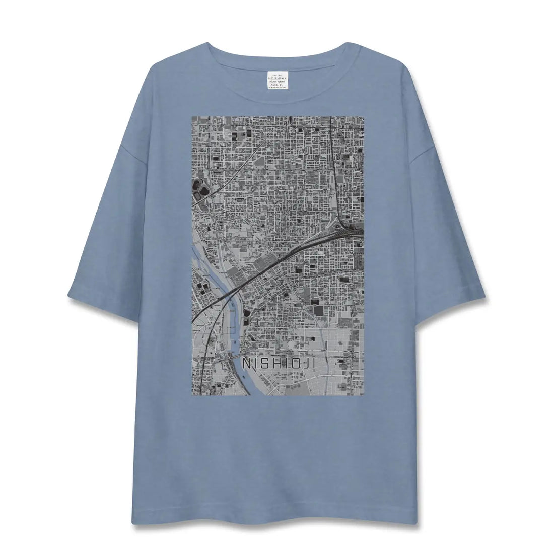 【西大路（京都府）】地図柄ビッグシルエットTシャツ