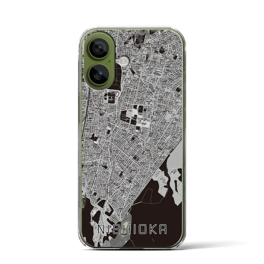 【西岡(北海道)】地図柄iPhoneケース(クリアタイプ)モノトーン・iPhone 17 Pro Max 用