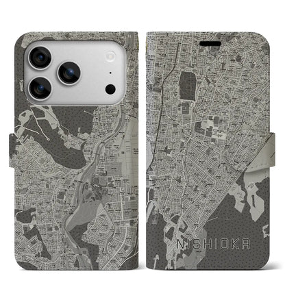 【西岡（北海道）】地図柄iPhoneケース（手帳タイプ）